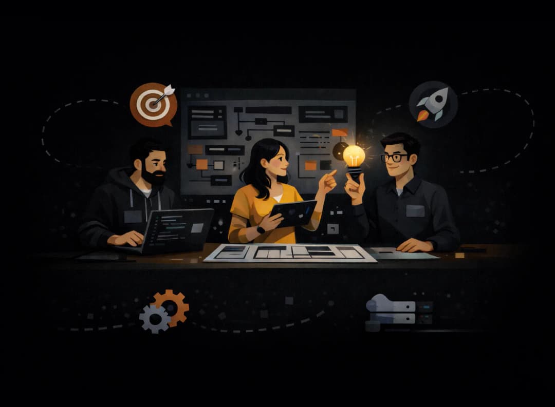 Team collaborating in a strategy workshop